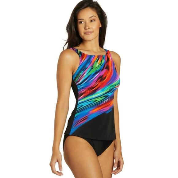 Reebok Glowing Strong High Neck Tankini Top Swim 8 NWT - Picture 1 of 6
